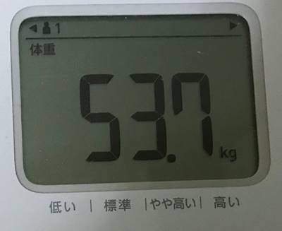 第8回断食ダイエット10日目体重53.7㎏