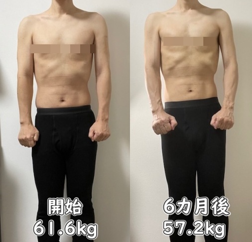 16時間ダイエット6ヶ月間のビフォーアフター